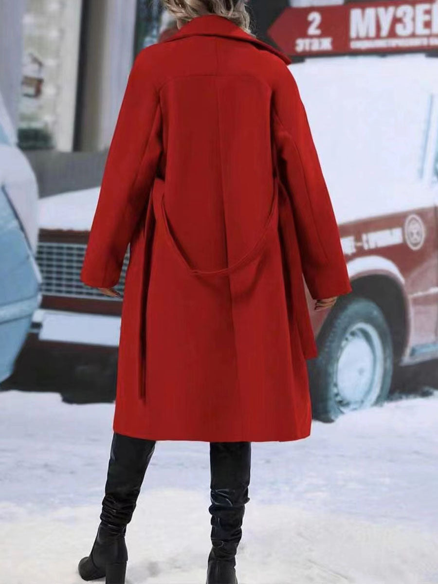 Solid Color Long Jacket Outwear