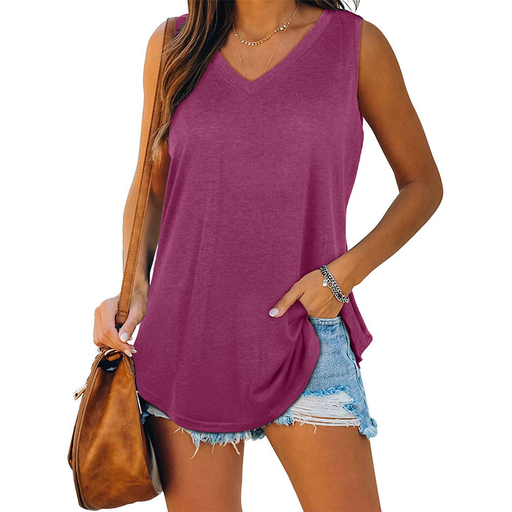 Sleeveless V-neck tank top