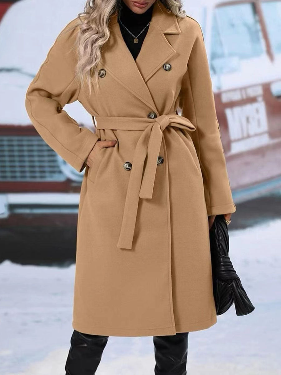 Solid Color Long Jacket Outwear