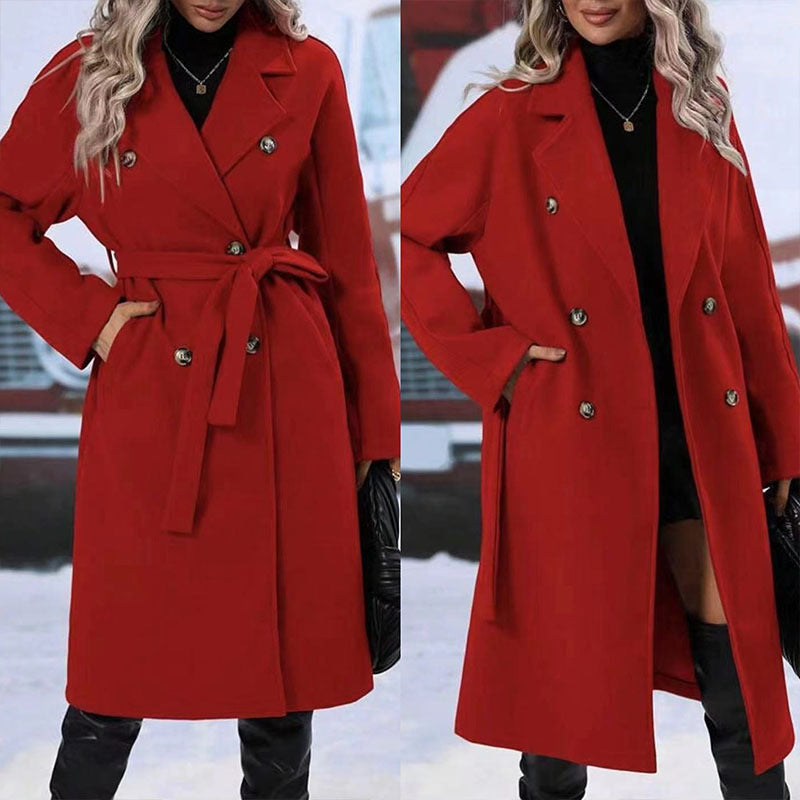 Solid Color Long Jacket Outwear