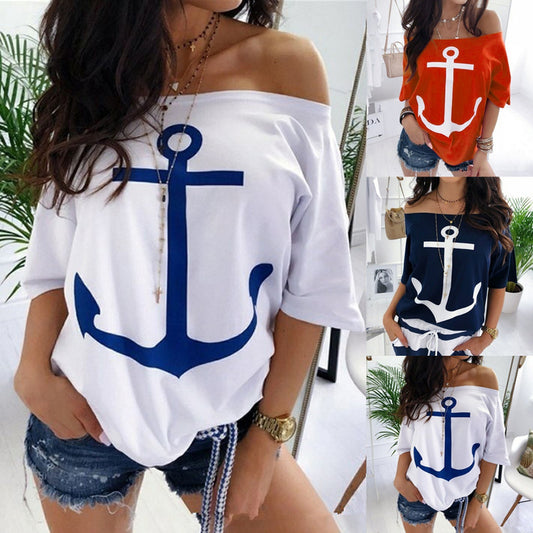 Off Shoulder Anchor T-Shirt