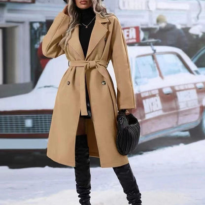 Solid Color Long Jacket Outwear