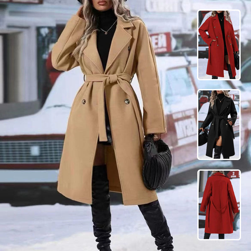 Solid Color Long Jacket Outwear